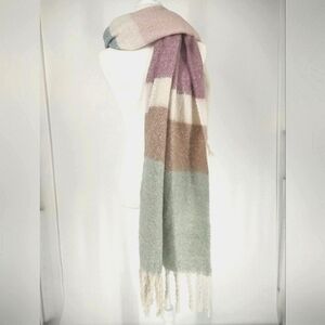 Inc Unisex Multi Colored Fringe Scarf
